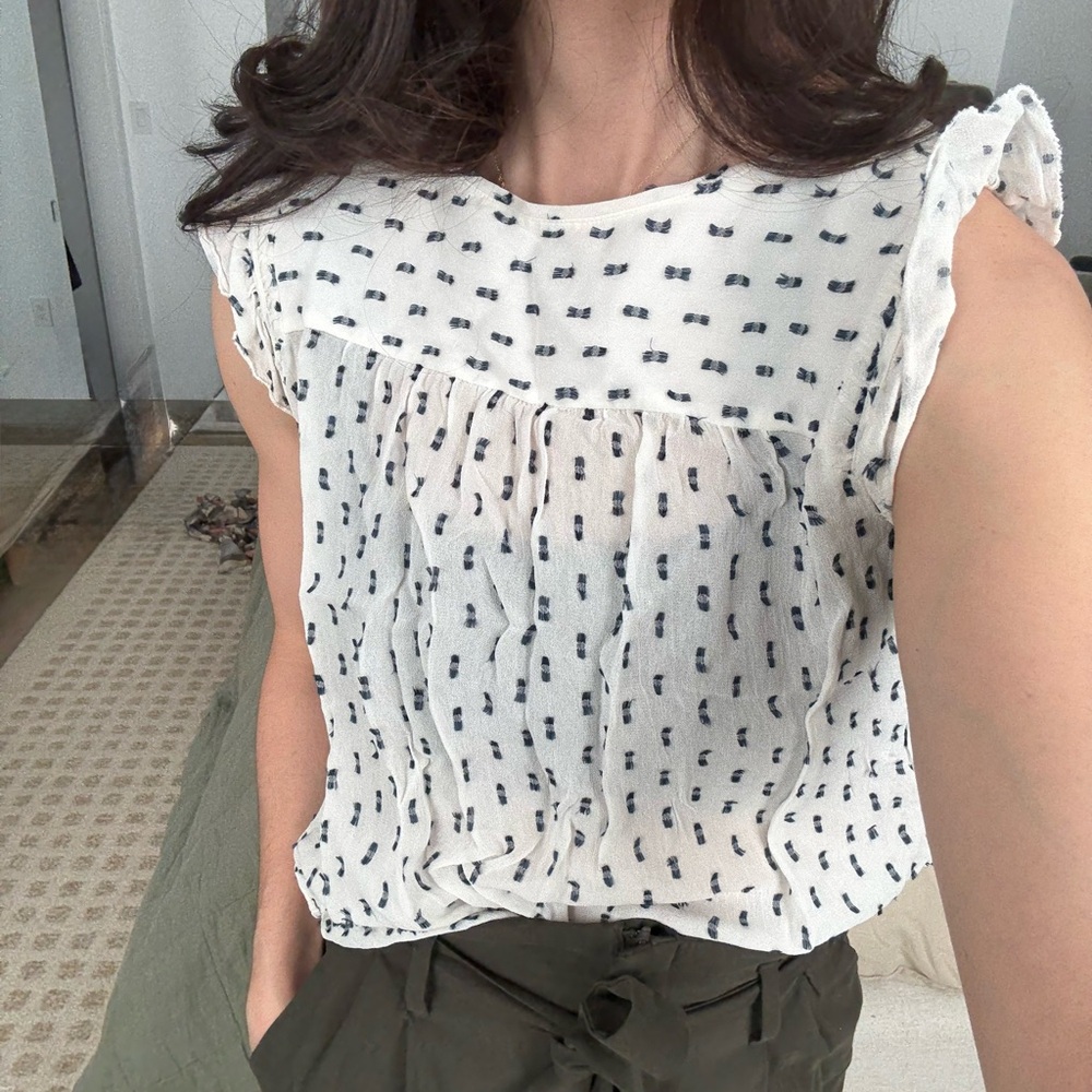 LOFT Crepe Butterfly Sleeve Blouse